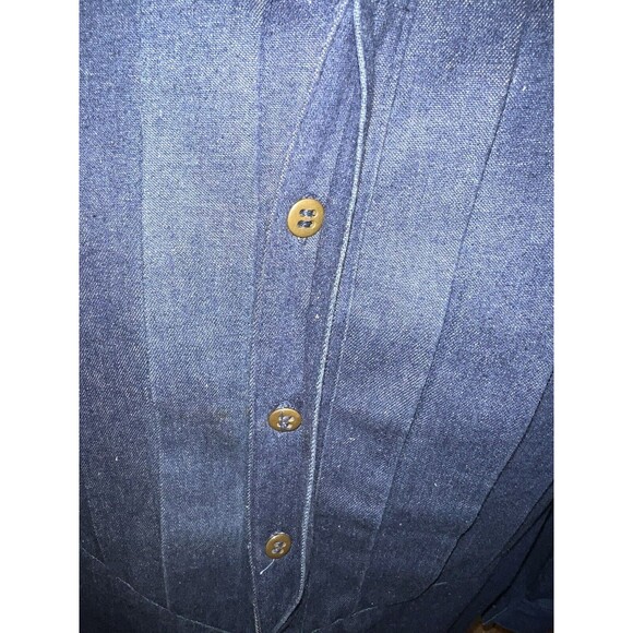 Vintage 80s Liz E. Parker Texas Blue Denim Pleated Front button-down Size Medium - Picture 7 of 10